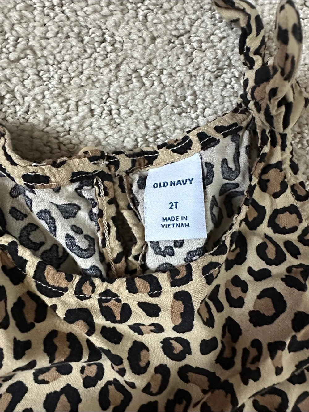 Old Navy Toddler Girls Leopard Tunic Tank Top - Tan & Black